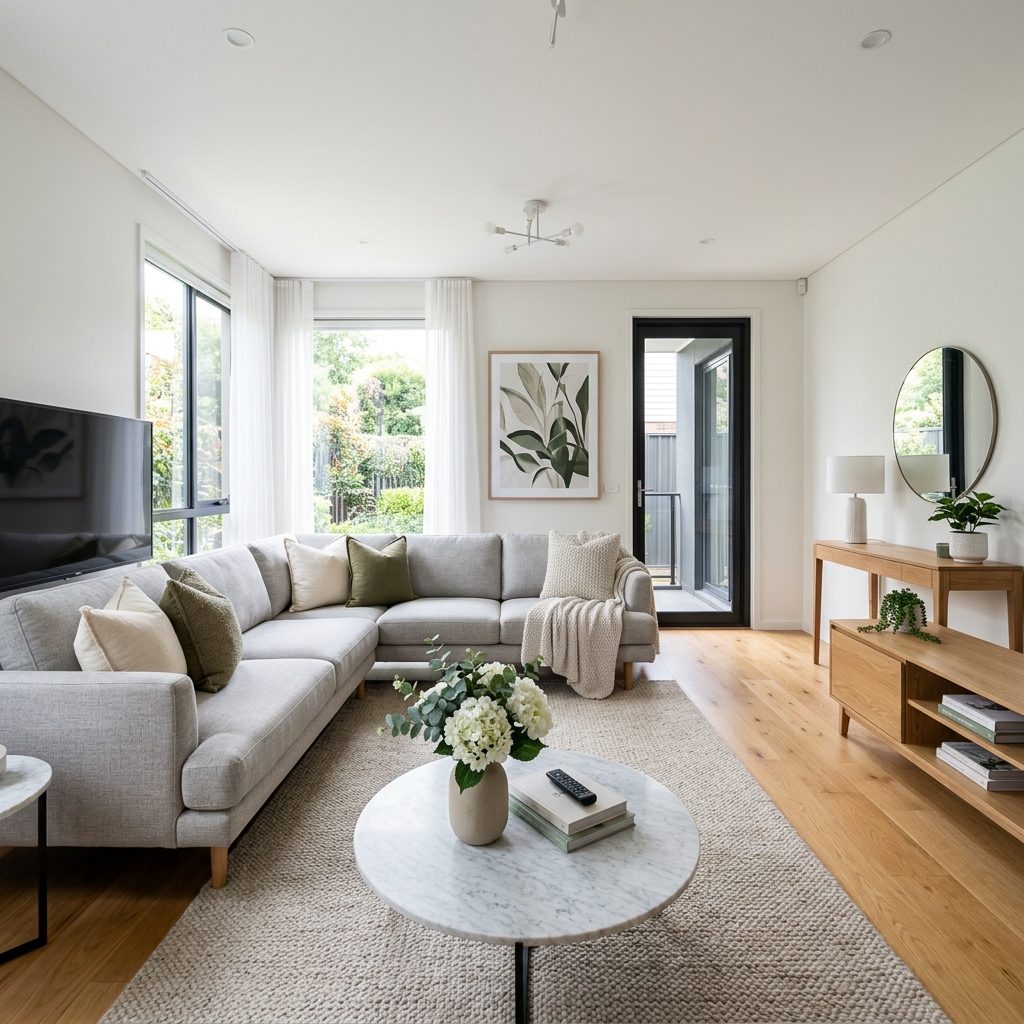 Sauberes, modernes Wohnzimmer